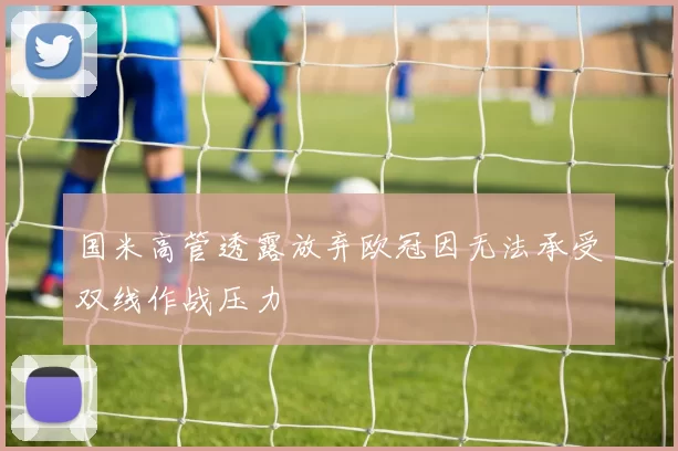 国米高管透露放弃欧冠因无法承受双线作战压力